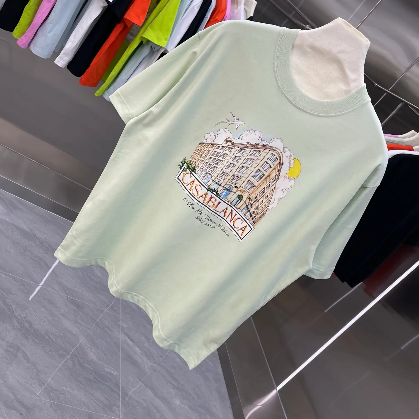 New Arrival Casablanca Classic Series T ～ ， ， 。 ， Classic ， In Stock ！ ：White Black Light Green Light Blue Pink（5 ） Size：S M L XL XXL